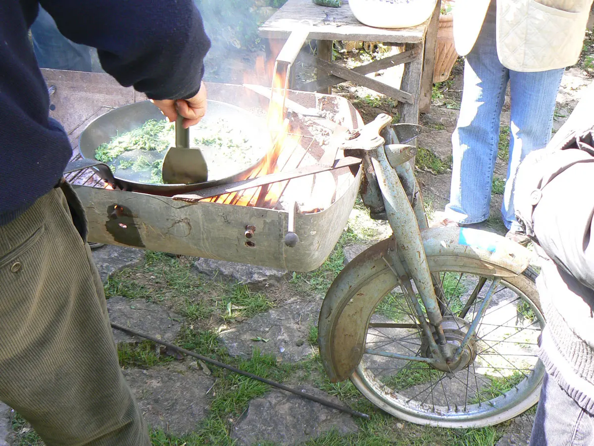 自転車でオムレツ！