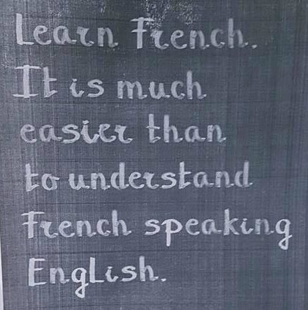 French speaking English sign