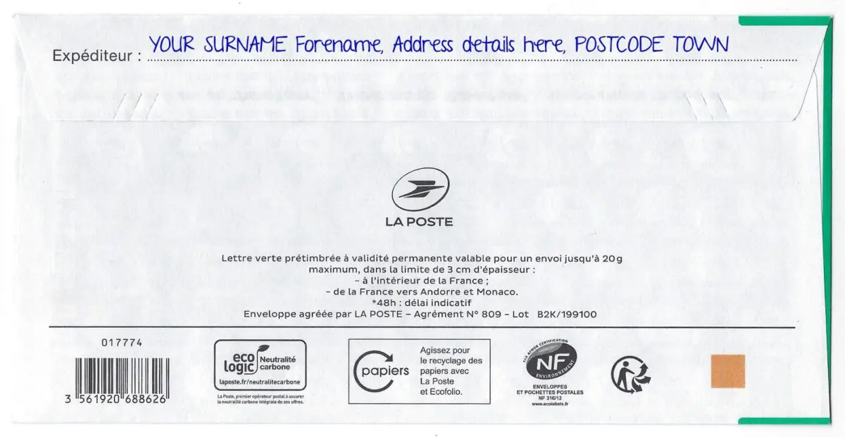 Sticker enveloppe -  France