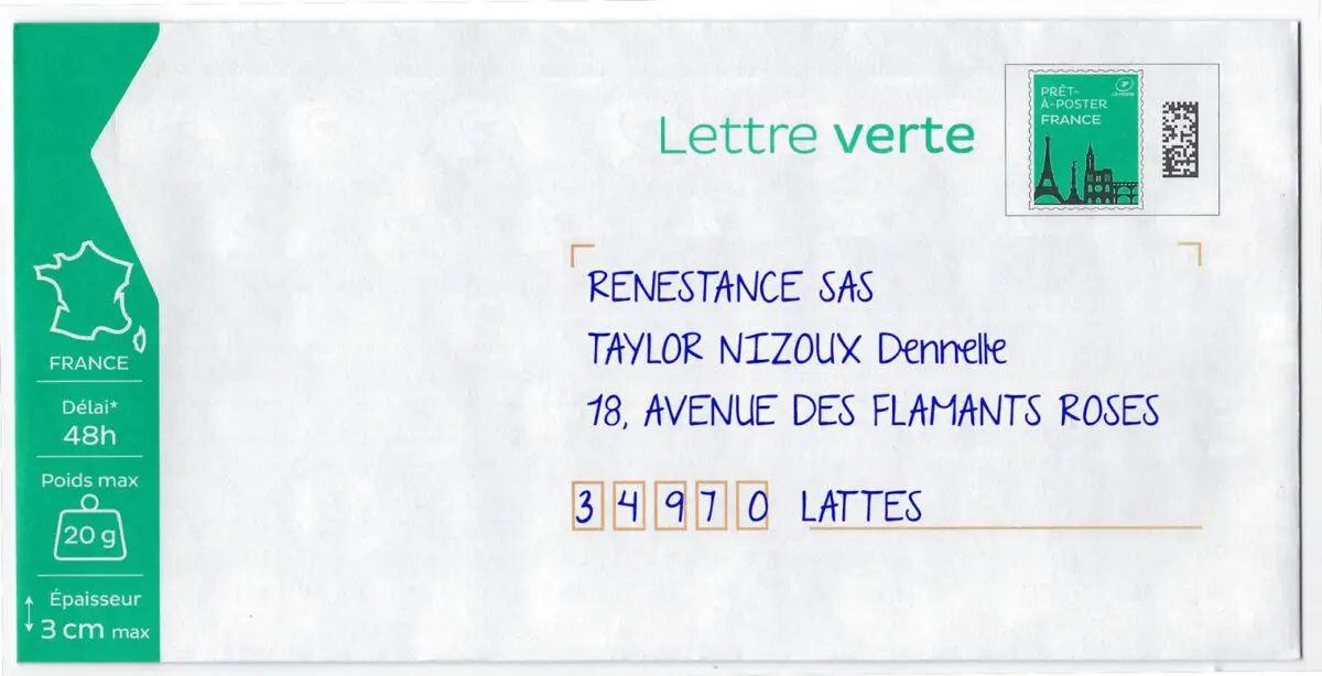 Envelope 13 x 18 -  France