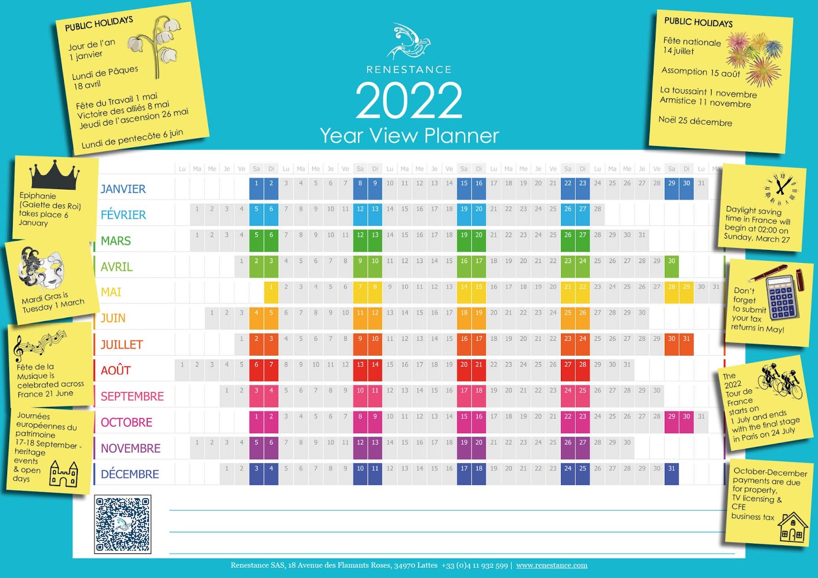 Public Holidays In France 2022 Renestance